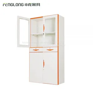 2 Tier Cardboard Storage Locker Metal Furniture/combination Storage Cabinet Glass Door thumbnail-5