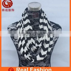 Hot Selling Girl's Jersey Loop Chevron Infinity Scarf thumbnail-1