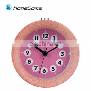 Promotional Quartz Twin Bell Alarm Desktop Clock Wood thumbnail-5