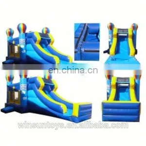 Inflatable Blue Baloon Bouncer and Long Slide Combo thumbnail-1