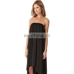 off Shoulder Low Back Casual Party Short Front Long Back Dress thumbnail-3