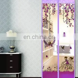 Magnetic Curtain Automatic Closing Door Screen Bird Style Print Polyester Fiber 4 Color 2 Size 1Pcs thumbnail-1