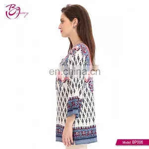 Guangzhou Apparel Thread Simple Desgin Cotton Blouse Ladies thumbnail-2