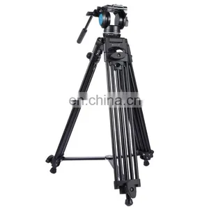PULUZ 3 in 1 (Tripod + Bowl Adapter + Black Fluid Drag Head) Heavy Duty Video Camcorder Aluminum Alloy Tripod Mount Kit for DSLR thumbnail-4