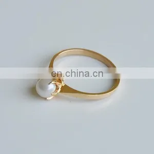 Finnish Modernist 18K Gold Ring With Pearl, Fashion Pearl Ring Designs thumbnail-1