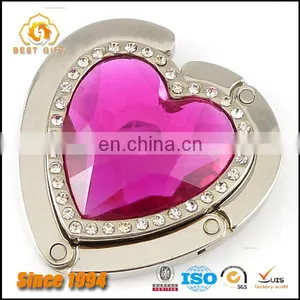 OEM Heart Logo Jewelry Restaurant Folding Purse Hook thumbnail-4