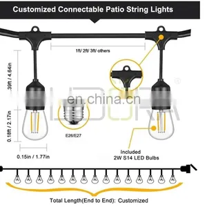 Connectable Garden Festoon Vintage Commercial Grade Outdoor Weatherproof Decorative and Luminar Led String Lights thumbnail-5