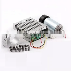 HONGJUN 300W Air Cooled Spindle Motor Spindle Speed Power Converter & 52mm Clamp 13pcs ER11 Collet For Engraving. thumbnail-1