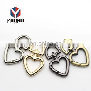Heart Shaped Metal Carabiner Customized Gate Snap Clip Open Hook Spring thumbnail-1