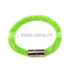 Cheap Promotion!!! 2016 Hot Sale Mesh Stardust Bracelets With Crystal Filled Magnetic Clasp Charm Bangles! thumbnail-3