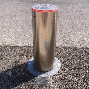 Factory Pavement Access Mall 304 Stainless Steel Metal Mechanism Barrier 6mm Thickness Protective Automatic Rising Bollards thumbnail-1