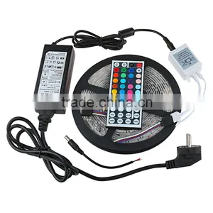 RGB LED Strip 5M 300Led 5050 SMD 44Key IR Remote Controller 12V Power Supply thumbnail-1