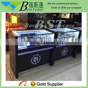 Modern Customized Wood Glass Wrist Watch Showcase for Shop Decoration thumbnail-1