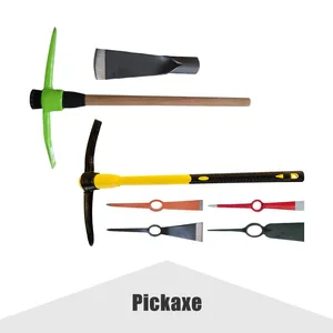 Rail Steel Garden Pickaxe Mattock Tool With Wooden Handle for Soil Digging Farming and Construction Work thumbnail-4