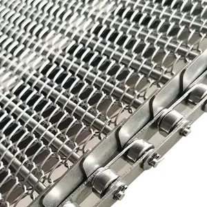 Actory Price Food Grade 316 Stainless Steel Braided Link Spiral Wire Mesh Conveyor Belt for Screening Applications thumbnail-4