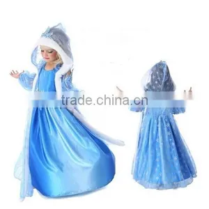 Wholesale Cheap Fashion Elsa Costume Children's Dress Frozen Elsa Dress Wholesale With fr thumbnail-1
