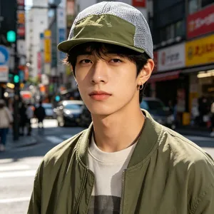 Ultra Breathable Mesh 5 Panel Short Brim Outdoor Cap Quick Dry Nylon Running Hiking Hat Custom Logo Lightweight Summer Hat Wholesale thumbnail-3