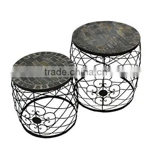 Entrada Collection 2-piece Set Mosaic Plant Stand thumbnail-1
