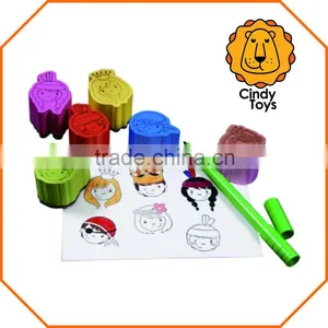 MDF Rubber Stamps Boys & Girls 6 Pcsfor Kids thumbnail-1