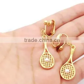 Popular Fashion Gold Earring Jewelry Models Women Battledore Pendant Earring thumbnail-4