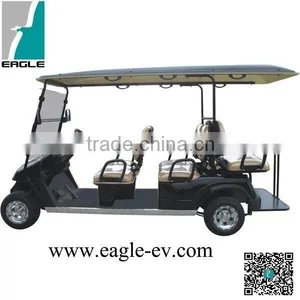 6 Seater Electric Club Cart With Folding Windshield CE Approved Four Wheel With Long Roof EG2048KSF thumbnail-1