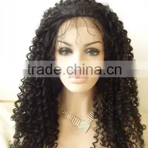 Most Popular Super Long 1# Lace Front Synthetic Kinky Curly Wig thumbnail-1