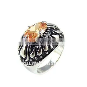 Topaz CZ Antique Silver Jewelry Ring thumbnail-1