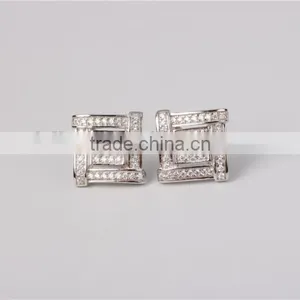 Ladies' Micro Pave CZ Stud Earring 925 Silver Jewelry Wholesale thumbnail-2