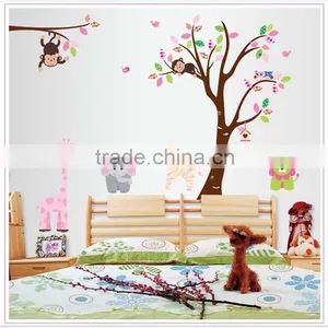ALFOREVER Hot Sale the Owl Tree With Other Animals Wall Decals,kids Owl Decals thumbnail-2