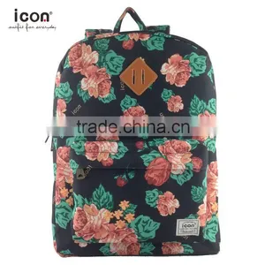 600D Polyester Flower Pattern Backpack Own Design thumbnail-1