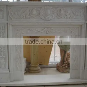 Marble Caving Fireplace Mantel thumbnail-3