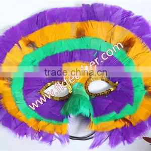 Party Supplies Kids Rainbow Turkey Feather Venetian Mask For Sale thumbnail-1