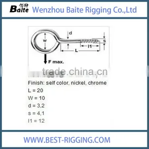 China Manufacturer Price Metal Zinc Plated Wood Screw Eye in Rigging Hardware thumbnail-1