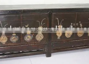 Antique Chinese Beautiful Hand Painted Console Cabinet thumbnail-1