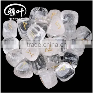 Bulk Natural Highly Pilished Stone Gift Word Engraved Reiki Crystal Tumbled Rune Stones thumbnail-1