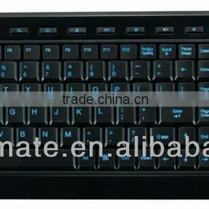 Indigo Black Slim Line Blue LED USB Illuminated Keyboard MultiMedia Keys thumbnail-1