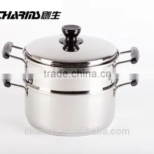 2015 New Charms 2 Layers Multi Function Stainless Steel Bamboo Steamer Pot With Handle & Lid, Stainless Steel Steamer thumbnail-1