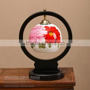 Hand Paint Pony Flower Antique Table Lamp for Bedroom thumbnail-1