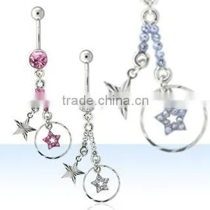 Navel Ring,belly Button Ring,belly Jewelry,piercing Jewellery, Belly Ring, Body Piercing, Body Jewelry, Dangling Body Jewellery thumbnail-1