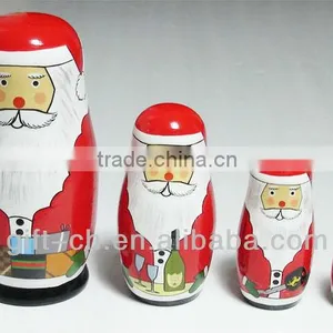 Santa Wooden Nesting Dolls , Russian Matryoshka Dolls thumbnail-1