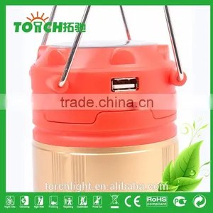 Strong Light Lantern Camping Light Defensa Personal for Outside Hiking Camping Lights Use 3AA Battery Orange Color With Solar thumbnail-6