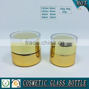 Gold Electropalting Glass Cosmetic Pump Bottle and Skin Care Cream Jar thumbnail-3