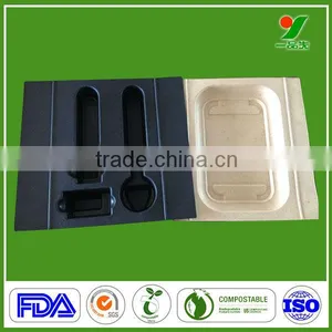 Recycled Material Unbleached Bagasse Pulp Tray Cosmetic Display Stand Paper Molded Pulp Packaging thumbnail-2