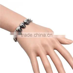 Kindy Jewelry JCB0236 Vintage Punk Style Stainless Steel North Skull Bracelet for Men Supplier's Choice thumbnail-4