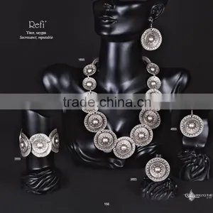 Ring Earring Bracelet Necklace Hellenic Turkish Ottoman Antique Ethnic Authentic Jewelry Set thumbnail-5