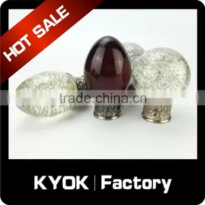 Experienced Curtain Rod Supplier KYOK Factory, Good Price Wholesale Curtain Rod Accessory, Coffee Resin Finial Aluminum Bracket thumbnail-1