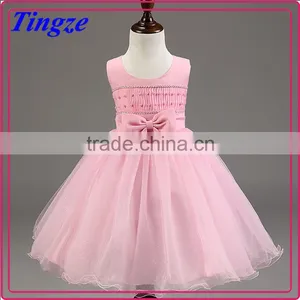 Lastest Wholesale Korean Fashion Girl Style Pink Chiffon Kids Party Wear Dresses TR-WS32 thumbnail-1