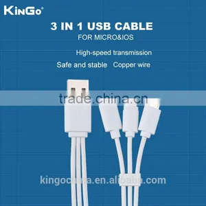 Wholesale 3 in 1 Data Cable Micro Usb 2A Quick Charging Data Line for IPhone Samsung thumbnail-6