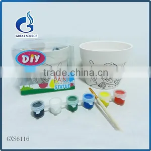 Paint By Yourself Kids' Best Intelligent Gift DIY Ceramic Flower Pot thumbnail-3
