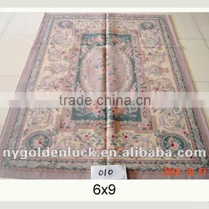 6x9 Classic Flat Weave Aubusson Wool Rugs Made in China thumbnail-1